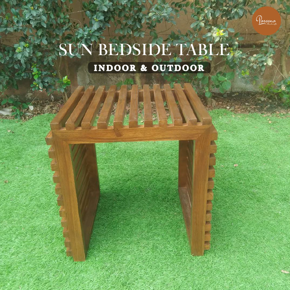 โต๊ะข้างไม้สัก PAREENA DECOR รุ่น BST-002, ขนาด 44X44X45 ซม.สีไม้ธรรมชาติ_5